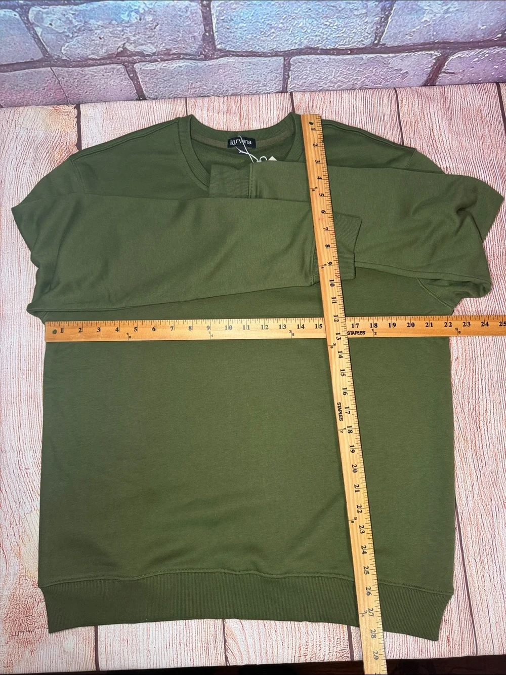 Kurvana Olive Green Crewneck Sweatshirt Unisex XL Logo Pullover NWT